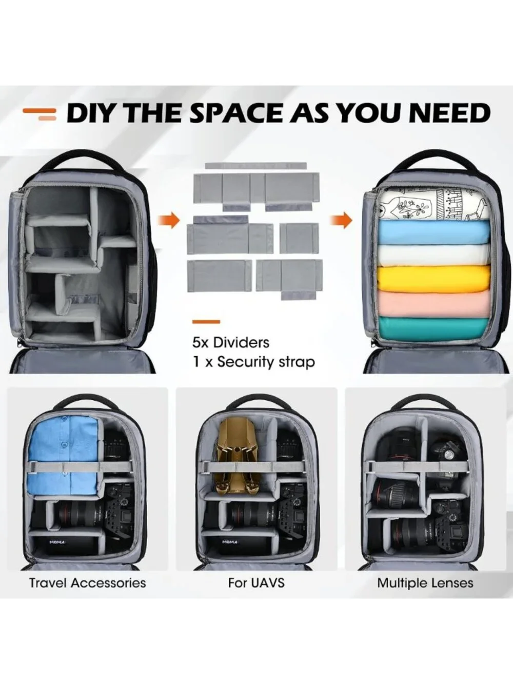 Versatile Camera Backpack for DSLR, SLR & Mirrorless - Professional Photography